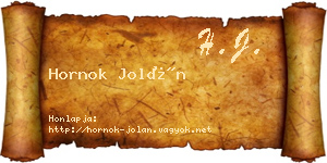 Hornok Jolán névjegykártya